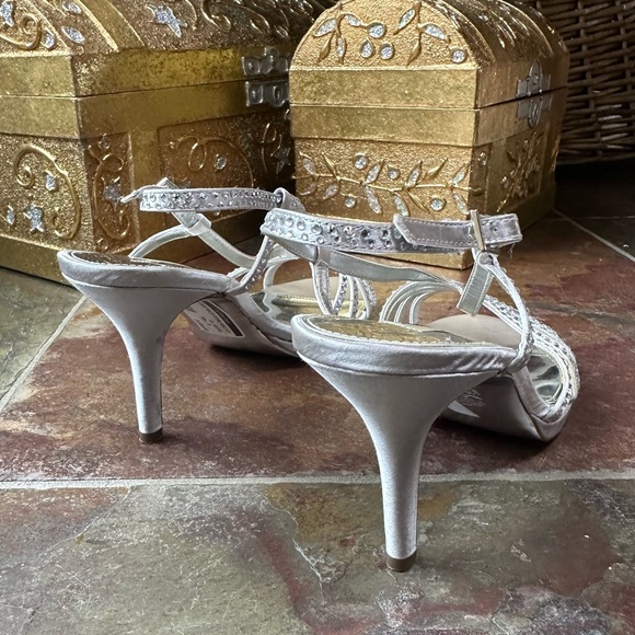 NINA Silver Rhinestone Ankle Strap Pump - Picture 3 of 5